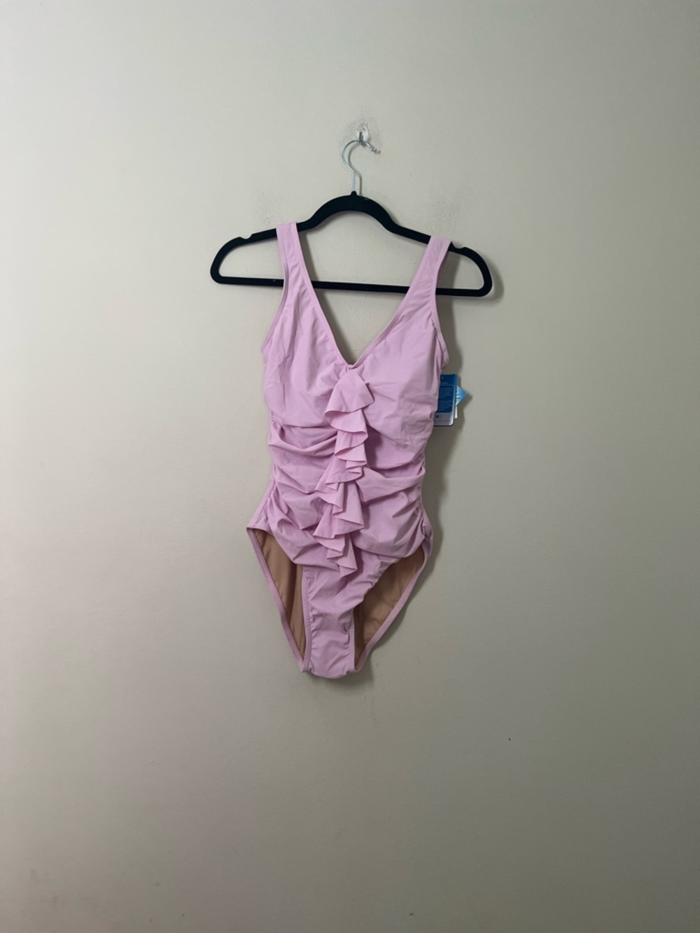 Karla Collette light  Pink Floral-Front V-Neck One-Piece Swimsuit - Picture 6 of 16